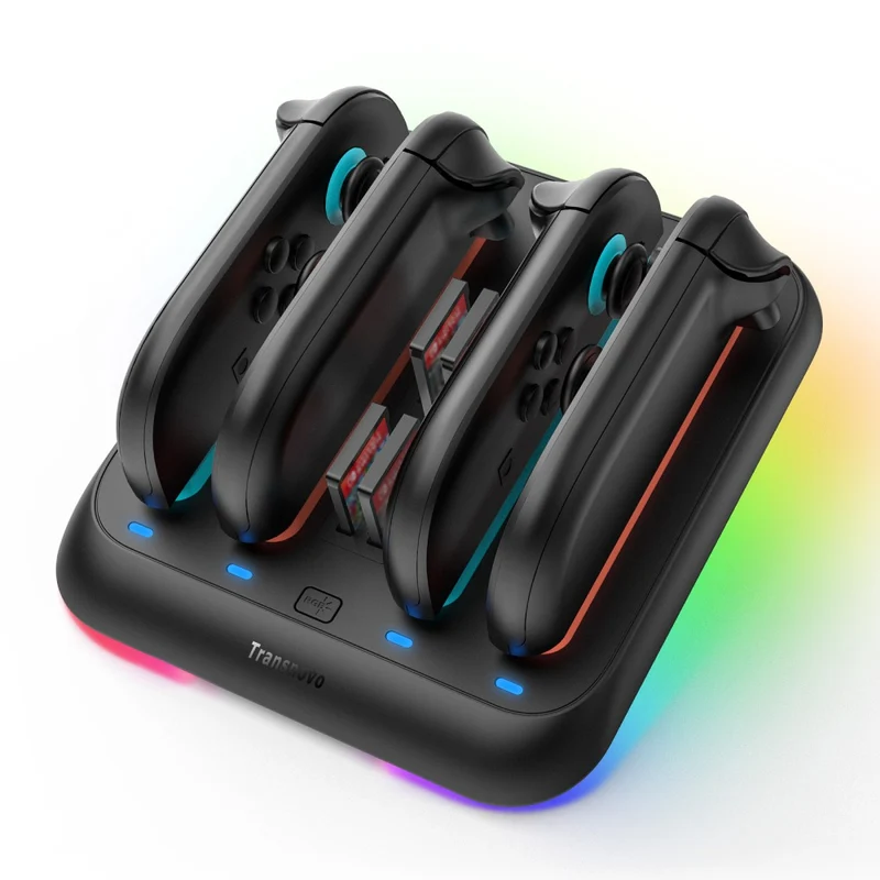 Transnovo Adjustable Stand 4-in-1 Charging Station with RGB Light for Nintendo Switch 2 Joy-Pad (NS2-CG03)