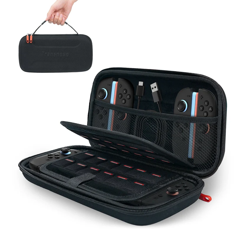 Transnovo Protective Hard Portable Travel Carrying Case for Nintendo Switch 2 (Black) (NS2-CC03)