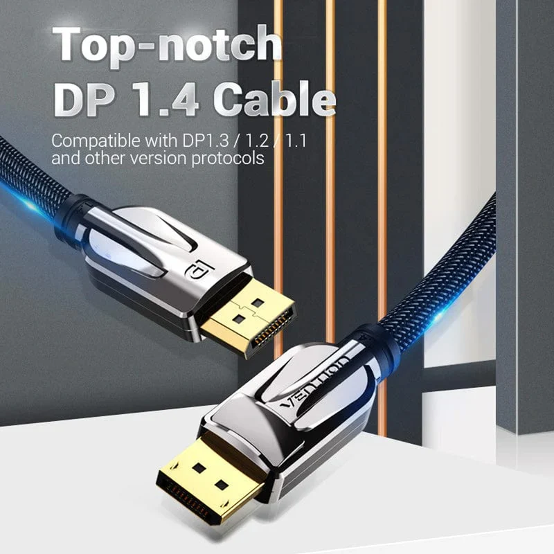 Vention 8K DisplayPort Cable - Black Zinc Alloy Shell 1.5M (HCABG)