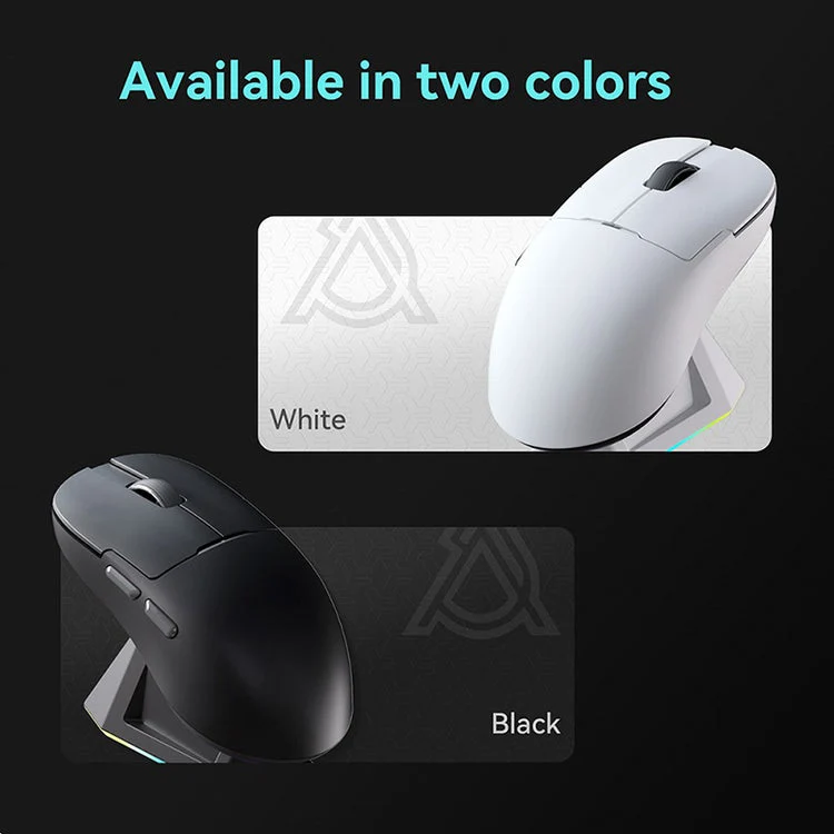 Ajazz AJ159P MC Tri-Mode Gaming Mouse (Black, White)