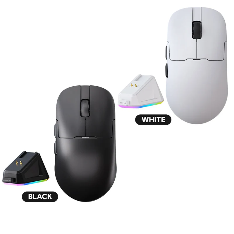 Ajazz AJ159P MC Tri-Mode Gaming Mouse (Black, White)