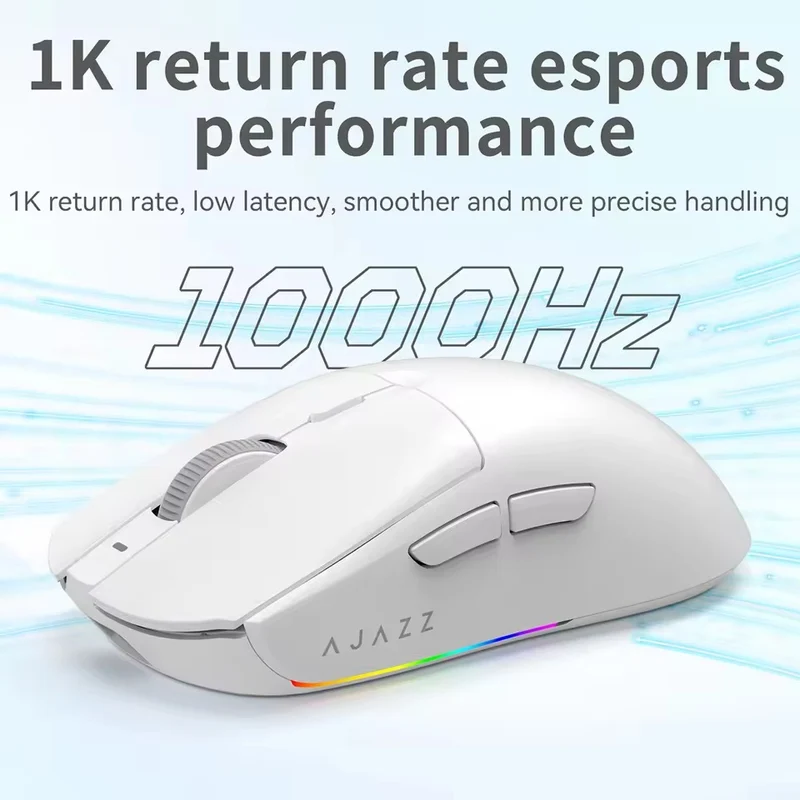 Ajazz AJ139 V2 MC Tri-Mode Gaming Mouse (Black, White)