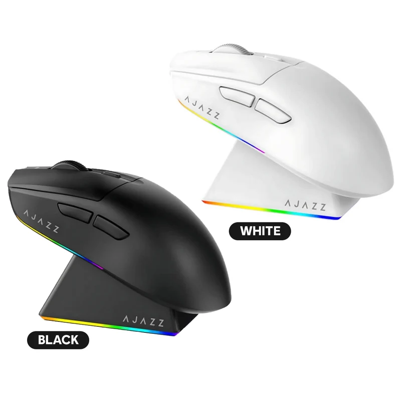 Ajazz AJ139 V2 MC Tri-Mode Gaming Mouse (Black, White)