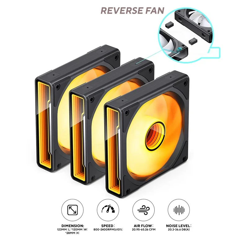 Jonsbo ZK-120B ARGB 3-in-1 Magic Fan (Black)