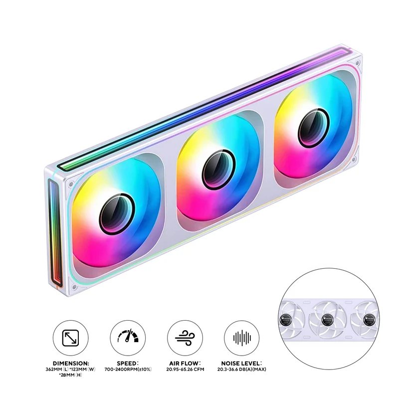Jonsbo ZB-360W 360mm ARGB Infinity Mirror Series Fan (White)