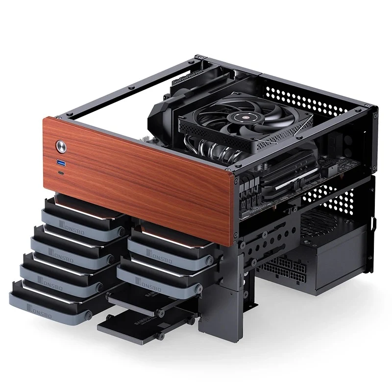 Jonsbo N4 NAS Computer Case (Black, White)