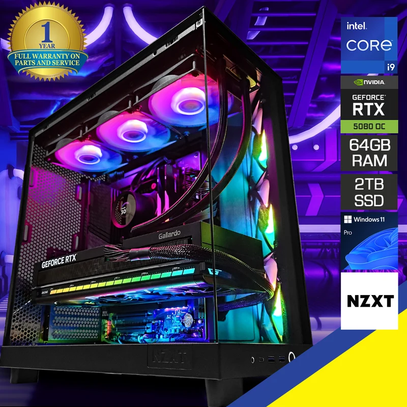 Ultra H6 Flow Black Desktop Gaming PC | Intel I9 14900 | 64GB RAM | 2TB SSD | RTX 5080 OC | Windows 11 Pro