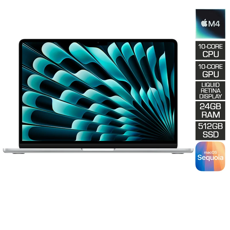 MacBook Air 13" 24GB+512GB M4 Chip with 10-Core CPU & 10-Core GPU (Silver) (MC654PP/A)