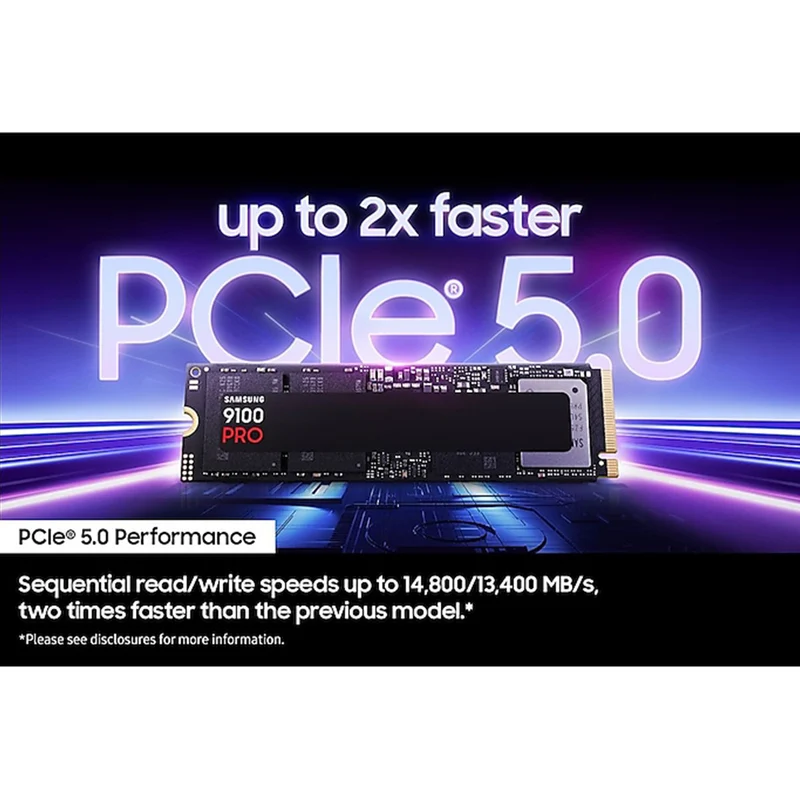 Samsung 9100 Pro PCIe 5.0 x4 NVMe M.2 SSD (1TB, 2TB, 4TB, 8TB)
