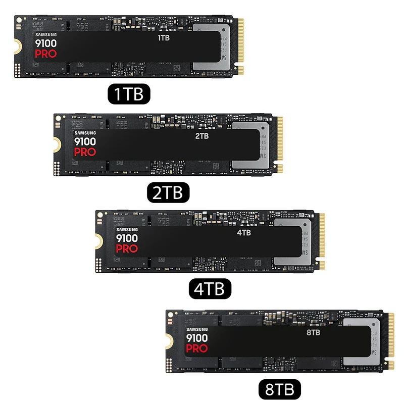 Samsung 9100 Pro PCIe 5.0 x4 NVMe M.2 SSD (1TB, 2TB, 4TB, 8TB)