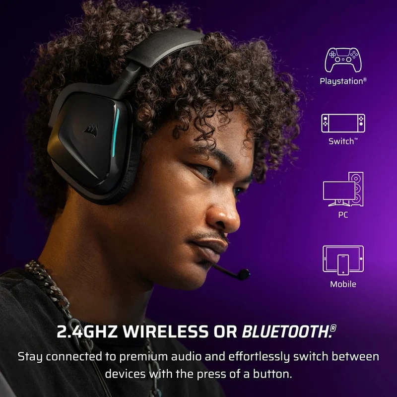 Corsair V0840440484219oid Wireless V2 Gaming Headset for Nintendo Switch/ Playstation/ PC/ Mac/ Mobile (Carbon, White, Dual Tone - Black/White, Pink/White)