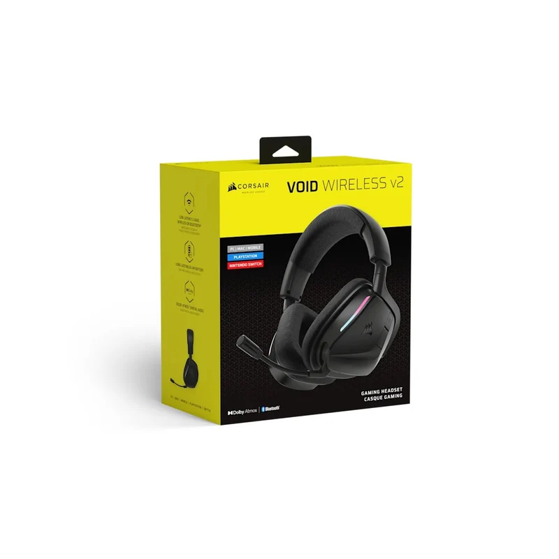 Corsair V0840440484219oid Wireless V2 Gaming Headset for Nintendo Switch/ Playstation/ PC/ Mac/ Mobile (Carbon, White, Dual Tone - Black/White, Pink/White)