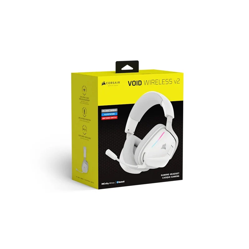 Corsair V0840440484219oid Wireless V2 Gaming Headset for Nintendo Switch/ Playstation/ PC/ Mac/ Mobile (Carbon, White, Dual Tone - Black/White, Pink/White)