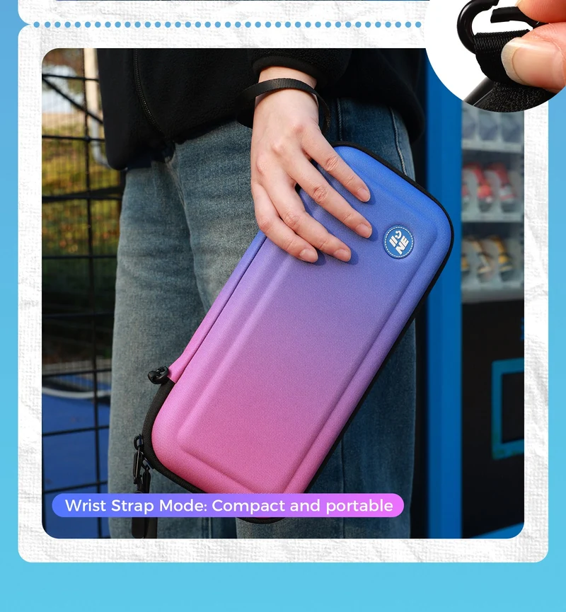IINE Eva Storage Bag for Nintendo Switch 2 (Black, Gradient Blue, Gradient Purple)