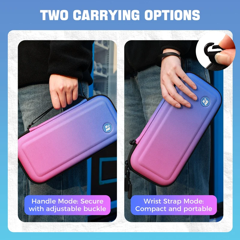 IINE Eva Storage Bag for Nintendo Switch 2 (Black, Gradient Blue, Gradient Purple)