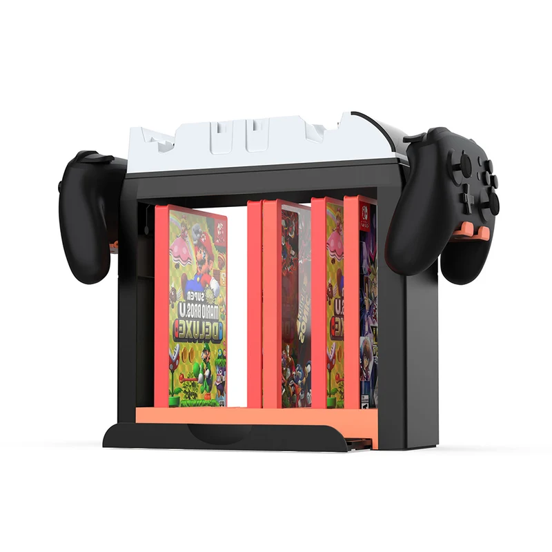 Dobe Multifunctional Storage Stand Kit for Nintendo Switch 2 / Nintendo Switch / Nintendo Switch OLED (Black/Orange) TNS-19051B