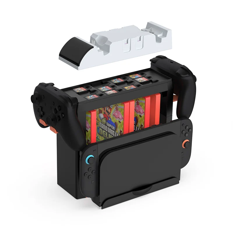 Dobe Multifunctional Storage Stand Kit for Nintendo Switch 2 / Nintendo Switch / Nintendo Switch OLED (Black/Orange) TNS-19051B