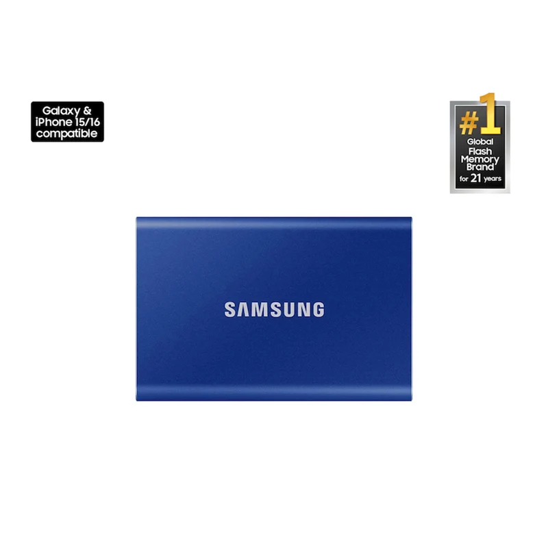 Samsung T7 1TB Portable External SSD (Blue, Titan Grey)