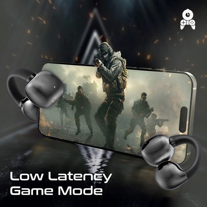 Promate AirClip AudioFit Open Ear Clip On TWS Earbuds With IntelliTouch (Black, Purple, White)