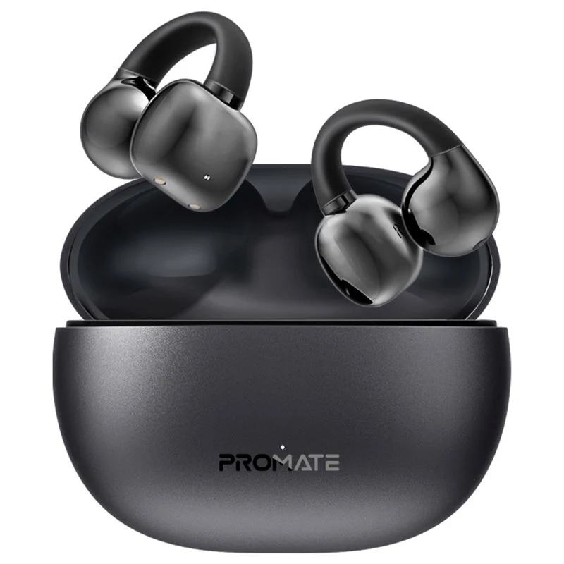 Promate AirClip AudioFit Open Ear Clip On TWS Earbuds With IntelliTouch (Black, Purple, White)