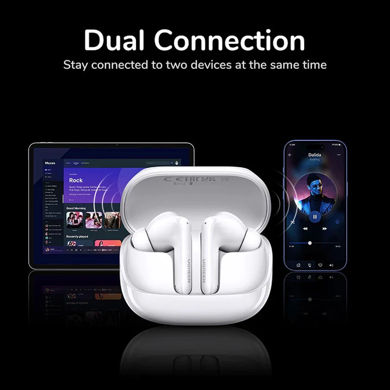 Ugreen EchoBuds Magic Hybrid Active Noise-Cancelling Earbuds White (WS211/55137)