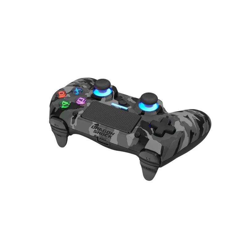 Dragonwar Dragon Shock Mizar+ Wireless Controller Compatible With PS4/PC/Mobile (Black, Grey Camo)
