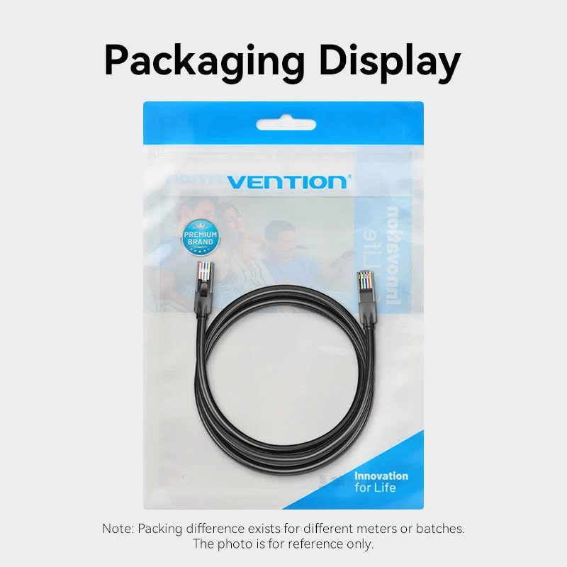 Vention Cat6 UTP Patch Cable - (Black) (1M, 2M, 3M, 5M, 10M, 15M, 20M, 30M) (IBEBF, IBEBH, IBEBI, IBEBJ, IBEBL, IBEBN, IBEBQ, IBEBT)