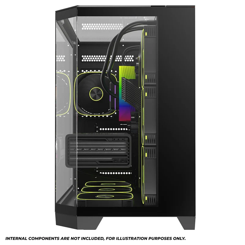 Coolman Zentra Luxe ATX Vision PC Case (Black, White)