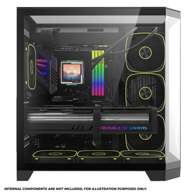 Coolman Zentra Luxe ATX Vision PC Case (Black, White)