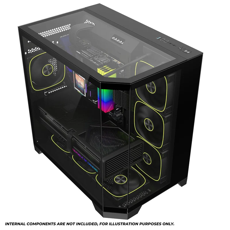 Coolman Zentra Luxe ATX Vision PC Case (Black, White)