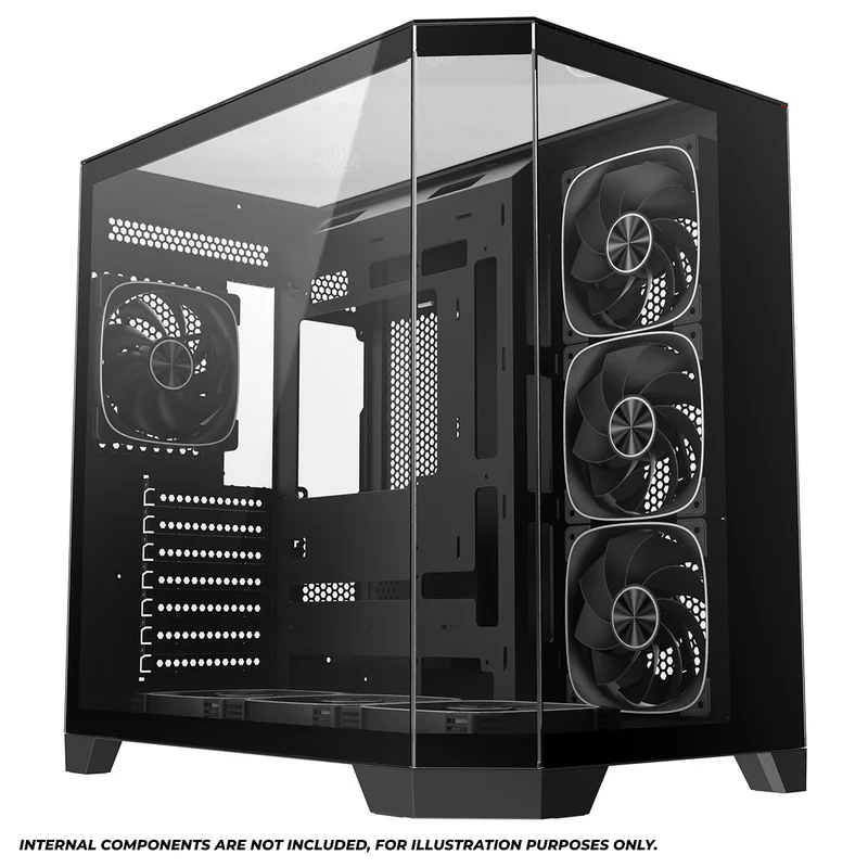 Coolman Zentra Luxe ATX Vision PC Case (Black, White)