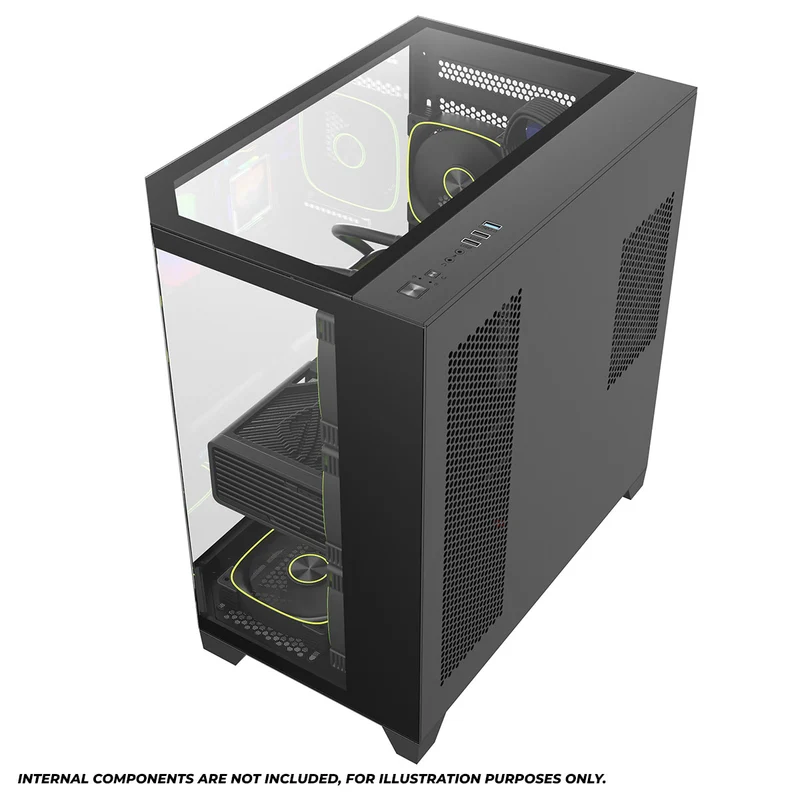 Coolman Zentra Luxe ATX Vision PC Case (Black, White)