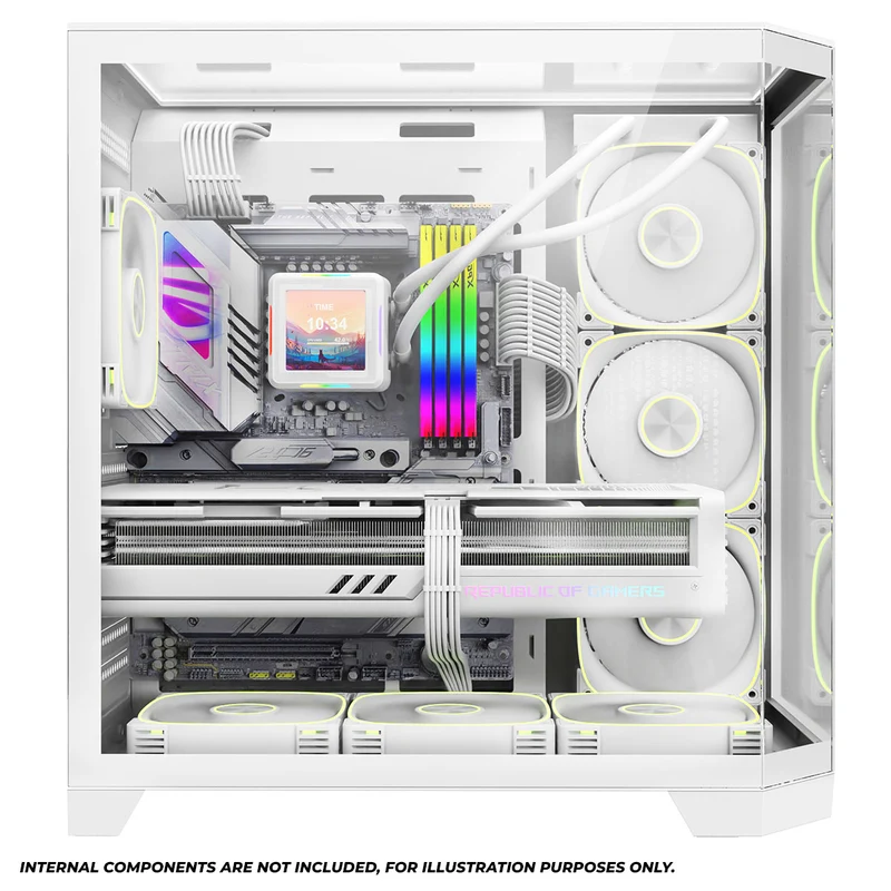 Coolman Zentra Luxe ATX Vision PC Case (Black, White)