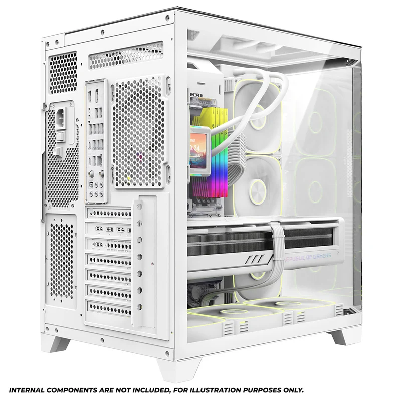 Coolman Zentra Luxe ATX Vision PC Case (Black, White)