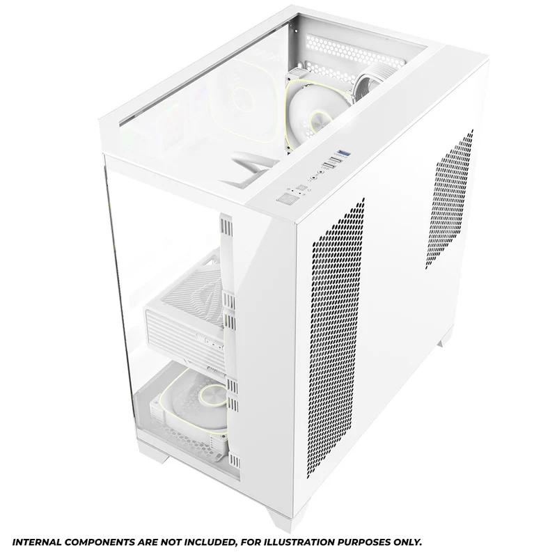 Coolman Zentra Luxe ATX Vision PC Case (Black, White)