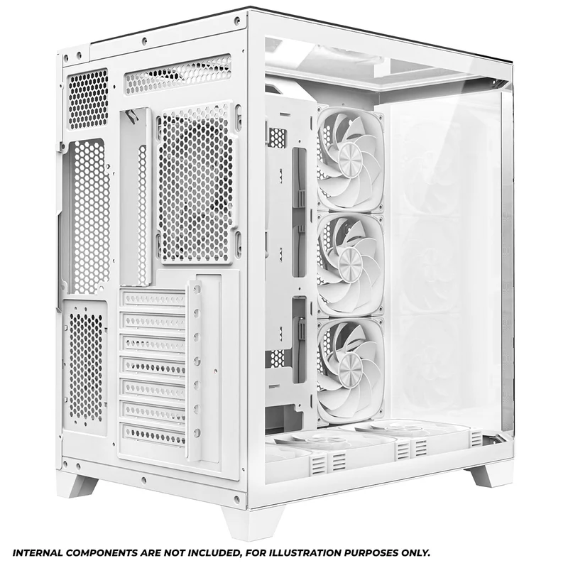 Coolman Zentra Luxe ATX Vision PC Case (Black, White)