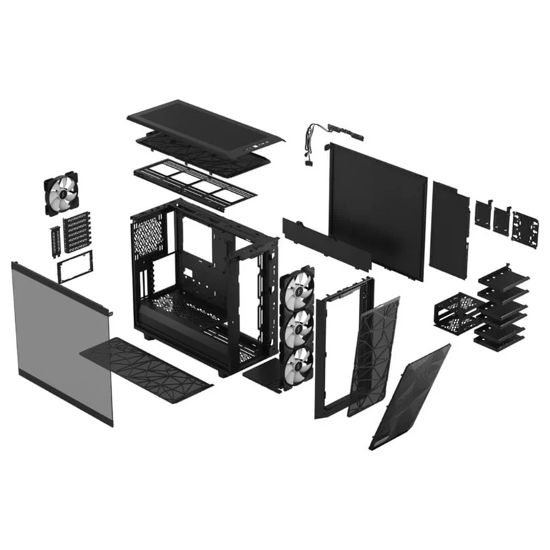 Fractal Design Meshify 2 Computer Case (RGB Black TG Light Tint, RGB White TG Clear Tint) (FD-C-MES2A-06, FD-C-MES2A-08)