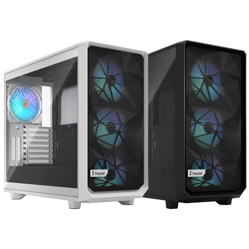 Fractal Design Meshify 2 Computer Case (RGB Black TG Light Tint, RGB White TG Clear Tint) (FD-C-MES2A-06, FD-C-MES2A-08)