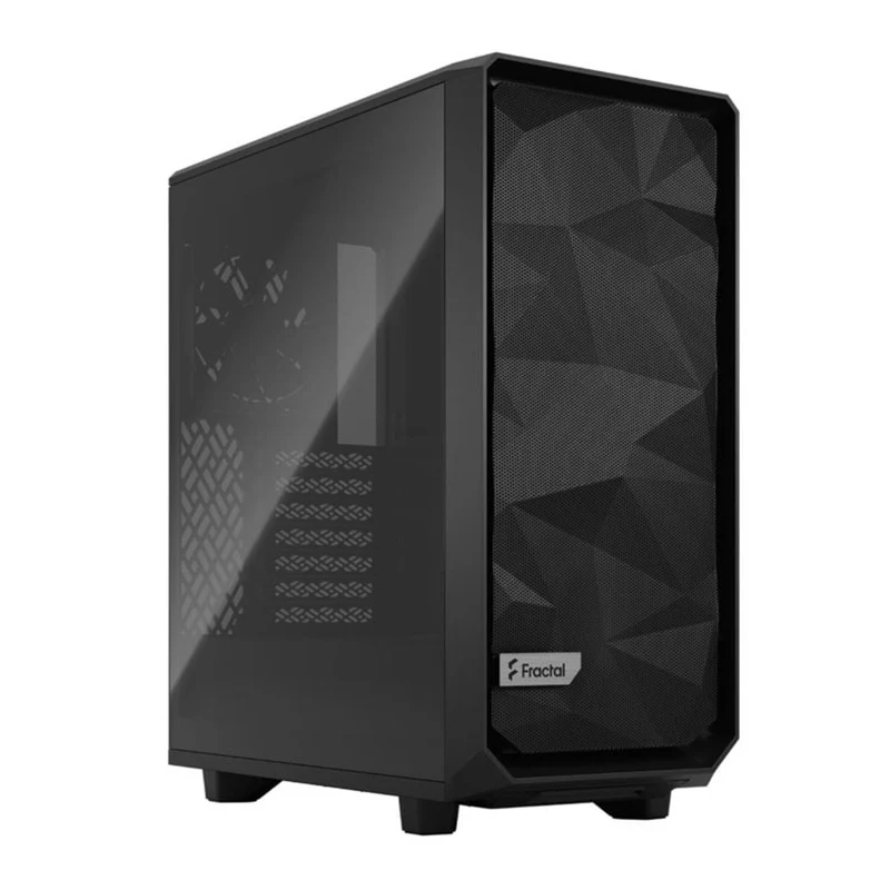 Fractal Design Meshify 2 Compact Computer Case (Black Solid, Black TG Light Tint) (FD-C-MES2C-01, FD-C-MES2C-03)