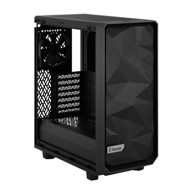Fractal Design Meshify 2 Compact Computer Case (Black Solid, Black TG Light Tint) (FD-C-MES2C-01, FD-C-MES2C-03)