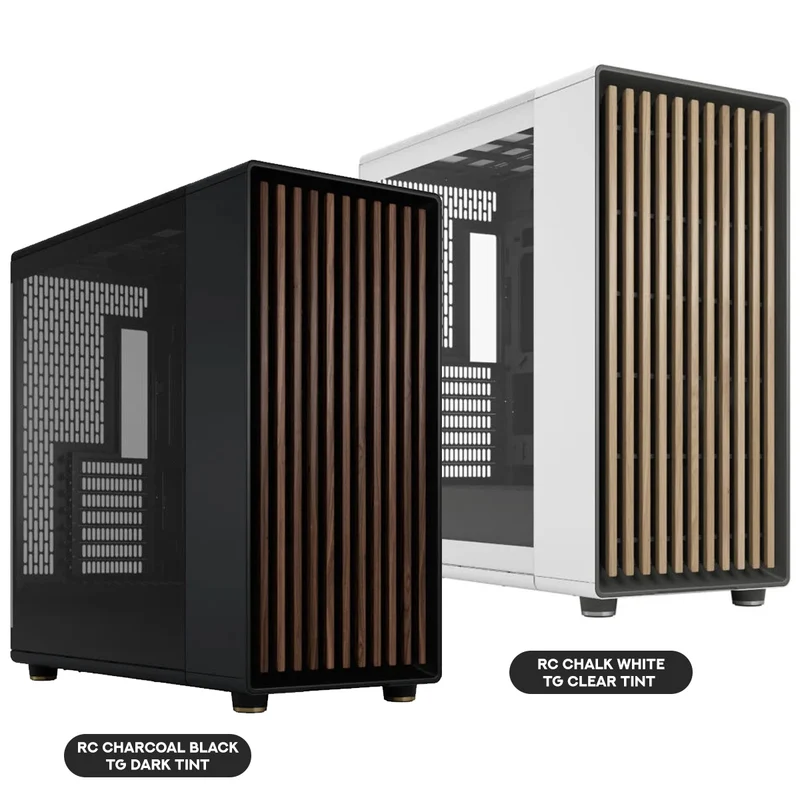 Fractal Design North XL RC Version Computer Case (RC Charcoal Black TG Dark Tint, RC Chalk White TG Clear Tint)
