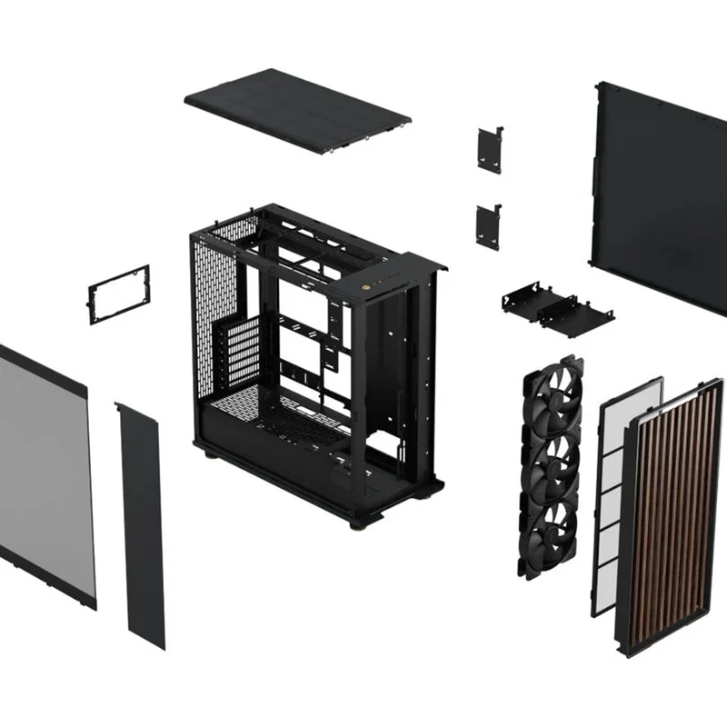 Fractal Design North XL RC Version Computer Case (RC Charcoal Black TG Dark Tint, RC Chalk White TG Clear Tint)