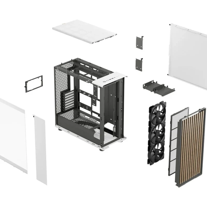 Fractal Design North XL RC Version Computer Case (RC Charcoal Black TG Dark Tint, RC Chalk White TG Clear Tint)