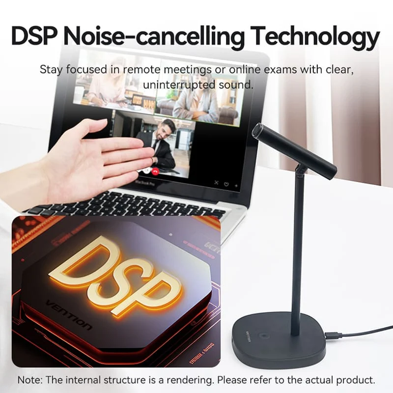 Vention USB Desktop Microphone with Mute Button (Black) (NCCB0)