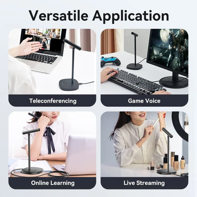 Vention USB Desktop Microphone with Mute Button (Black) (NCCB0)