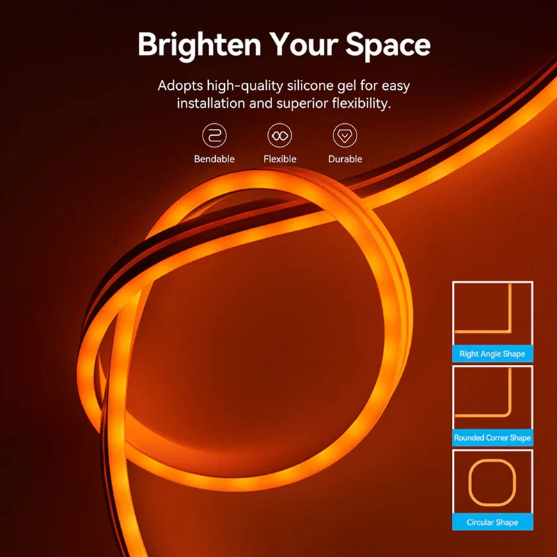 Vention Silicone Neon LED Strip Lights with IR Remote & USB 5V Power Supply - 1M, 2M (PAEWF, PAEWH)