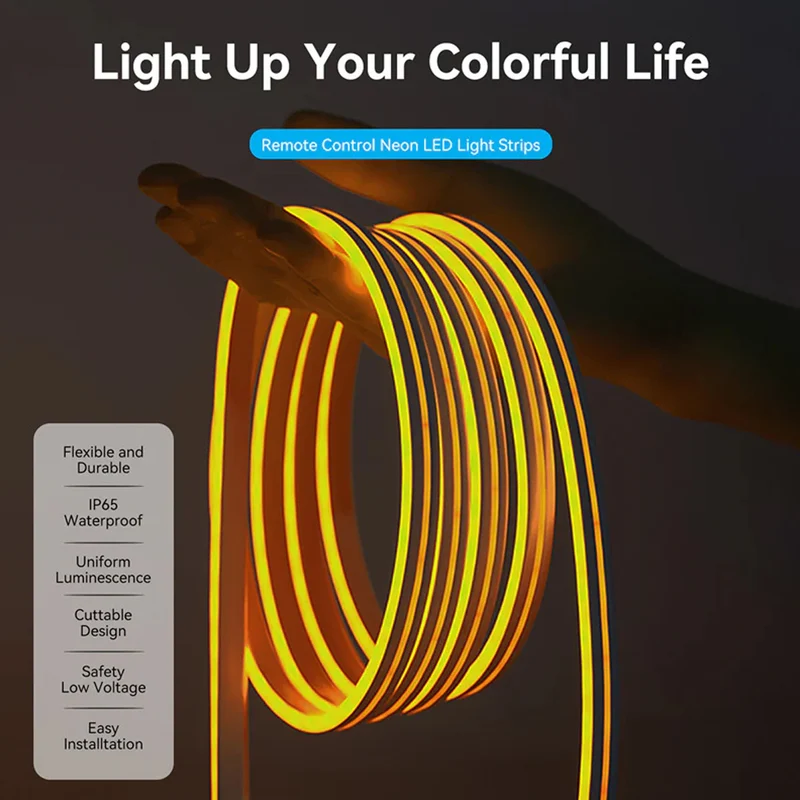 Vention Silicone Neon LED Strip Lights with IR Remote & USB 5V Power Supply - 1M, 2M (PAEWF, PAEWH)