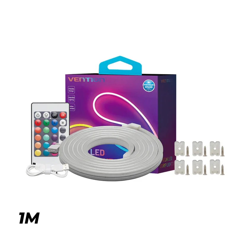 Vention Silicone Neon LED Strip Lights with IR Remote & USB 5V Power Supply - 1M, 2M (PAEWF, PAEWH)