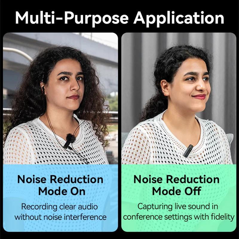 Vention USB-C 2-Pack Wireless Lavalier Microphone with Charging Case (Black) (NCAB0)