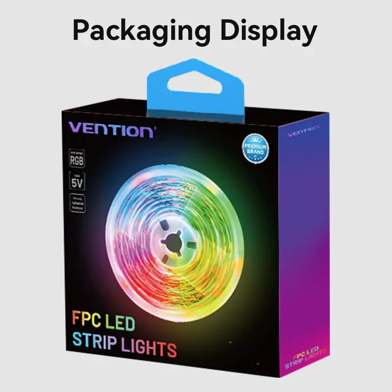 Vention RGB FPC LED Strip Lights with IR Remote & USB 5V Power Supply - 2M, 5M (PAAWH, PAAWJ)